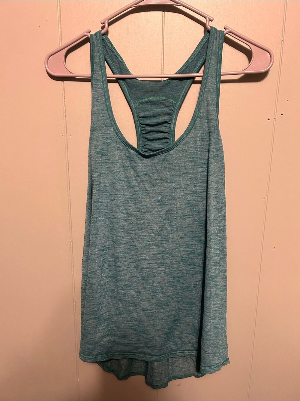 lululemon athletica teal racerback tank with ruched back
